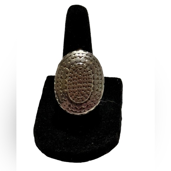 Anna Beck Jewelry - Anna Beck Large Sterling Silver Oval Step Dot Texture Cocktail Ring